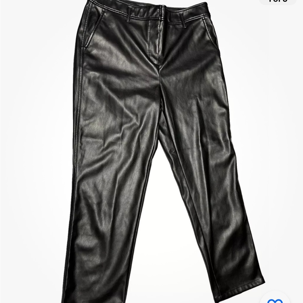 Loft black faux leather pants new